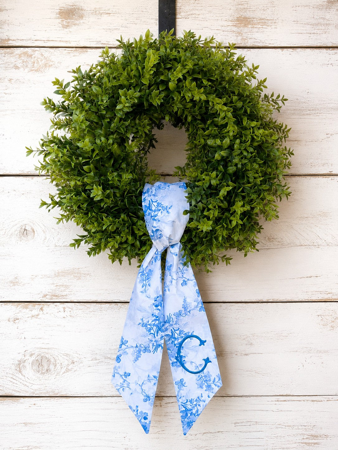 Blue Floral Wreath Sash