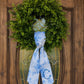 Blue Floral Wreath Sash