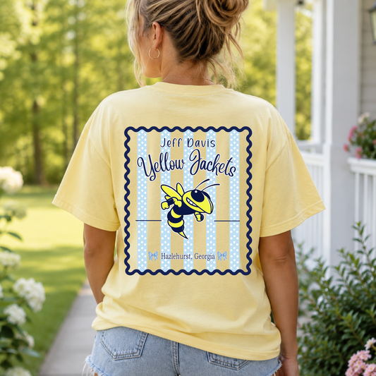 Jeff Davis Yellow Jackets Vintage Bow Tee