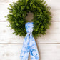 Blue Floral Wreath Sash